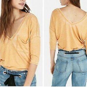 Yellow 💛 Express one eleven 3/4 sleeve slub shirt
